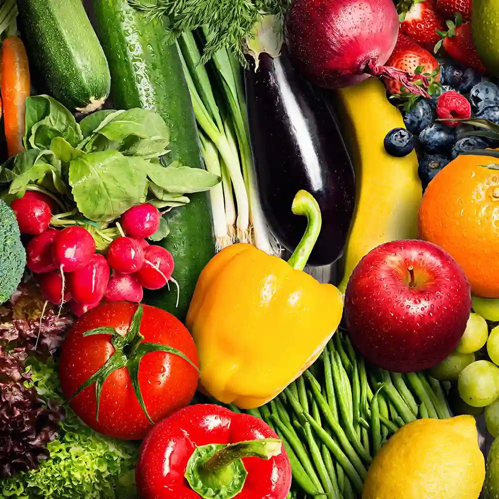 Sortiment: Obst, Gemüse und Salat